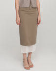 Suit Skirt, Khaki Brown