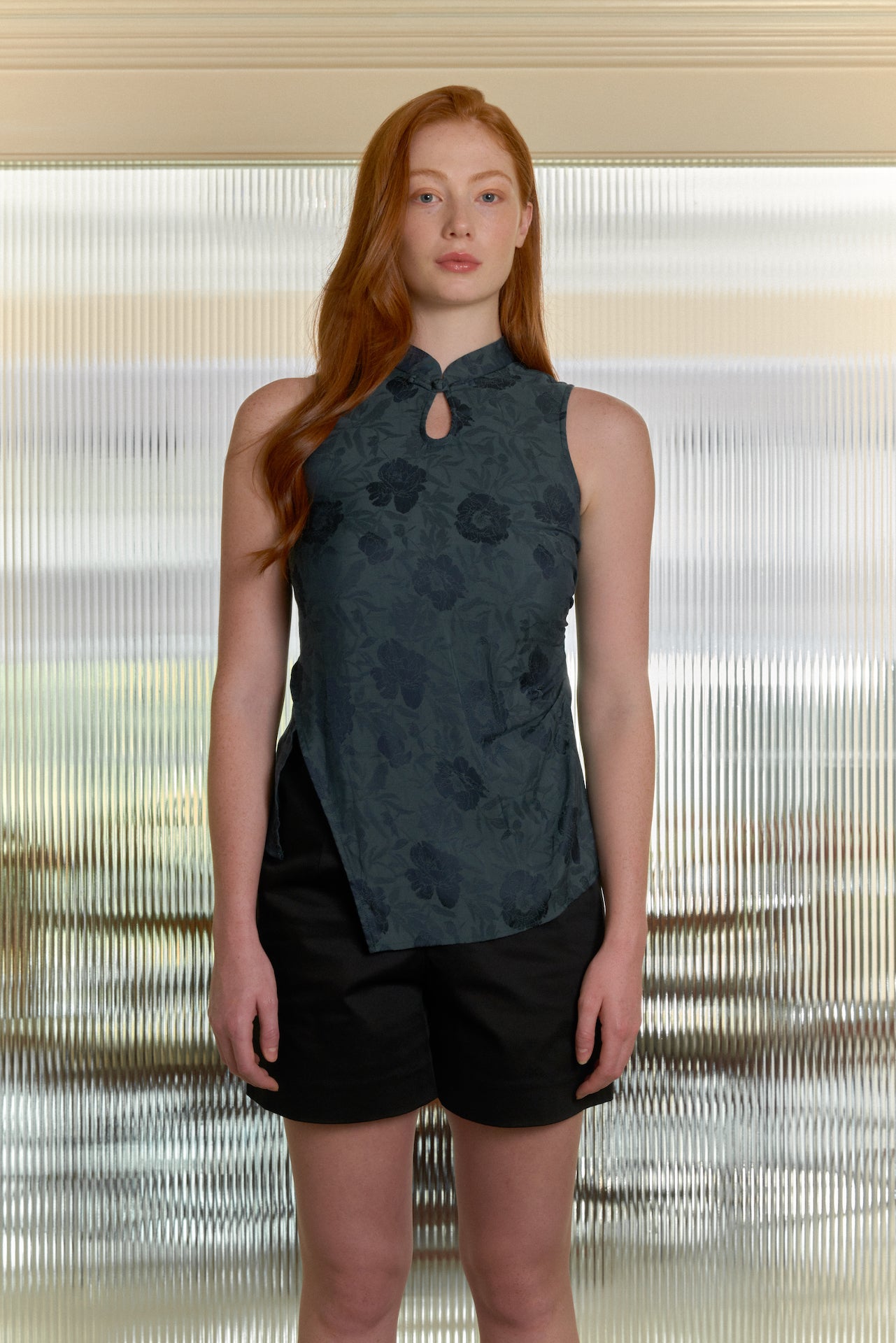 Mandarin Collared Blouse