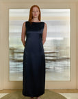 Plunge-back Satin Dress