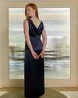 Plunge-back Satin Dress