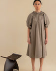 Laundry Studio Clothing Store Singapore Clay Grey Gathered Oversized Dress