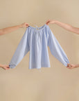 Laundry Studio Clothing Store Singapore Puffed Sleeve Blouse Dusty Blue Product Image