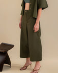 Laundry Studio Clothing Store Singapore Hunter Green Wide Legged Cropped Pants