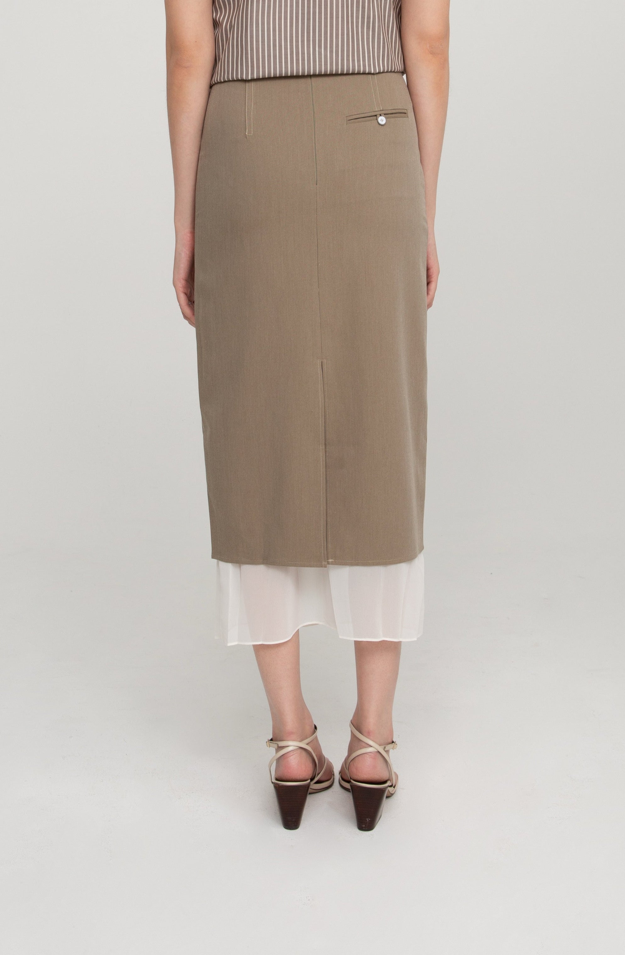 Suit Skirt, Khaki Brown