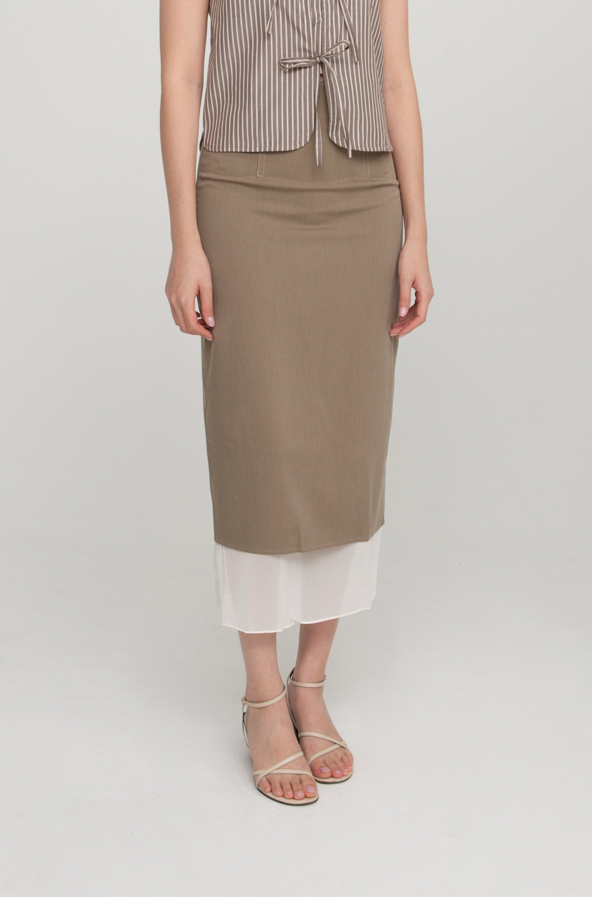 Suit Skirt, Khaki Brown