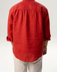 Linen Knot Shirt, Red