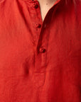 Linen Knot Shirt, Red