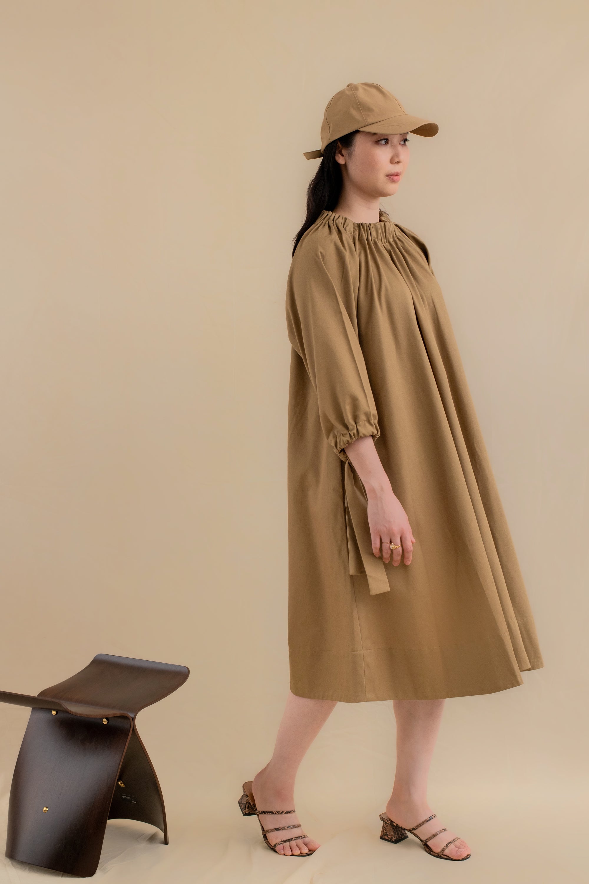 Laundry Studio Clothing Store Singapore French Oak Gathered Oversized Dress Side View