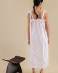 Laundry Studio Clothing Store Singapore Panelled Lace Broderie Anglaise White Cotton Dress Back View