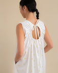 Laundry Studio Clothing Store Singapore Hand Painted Floral White Cotton Dress Back View